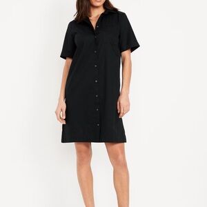 NWT OLD NAVY Button-Down Mini Shirt Dress COLOR BLACK JACK SIZE MEDIUM